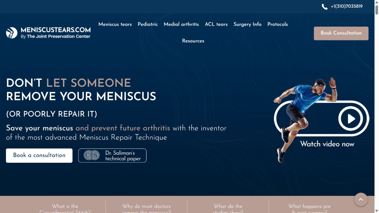 Banner principal de Meniscus Tears